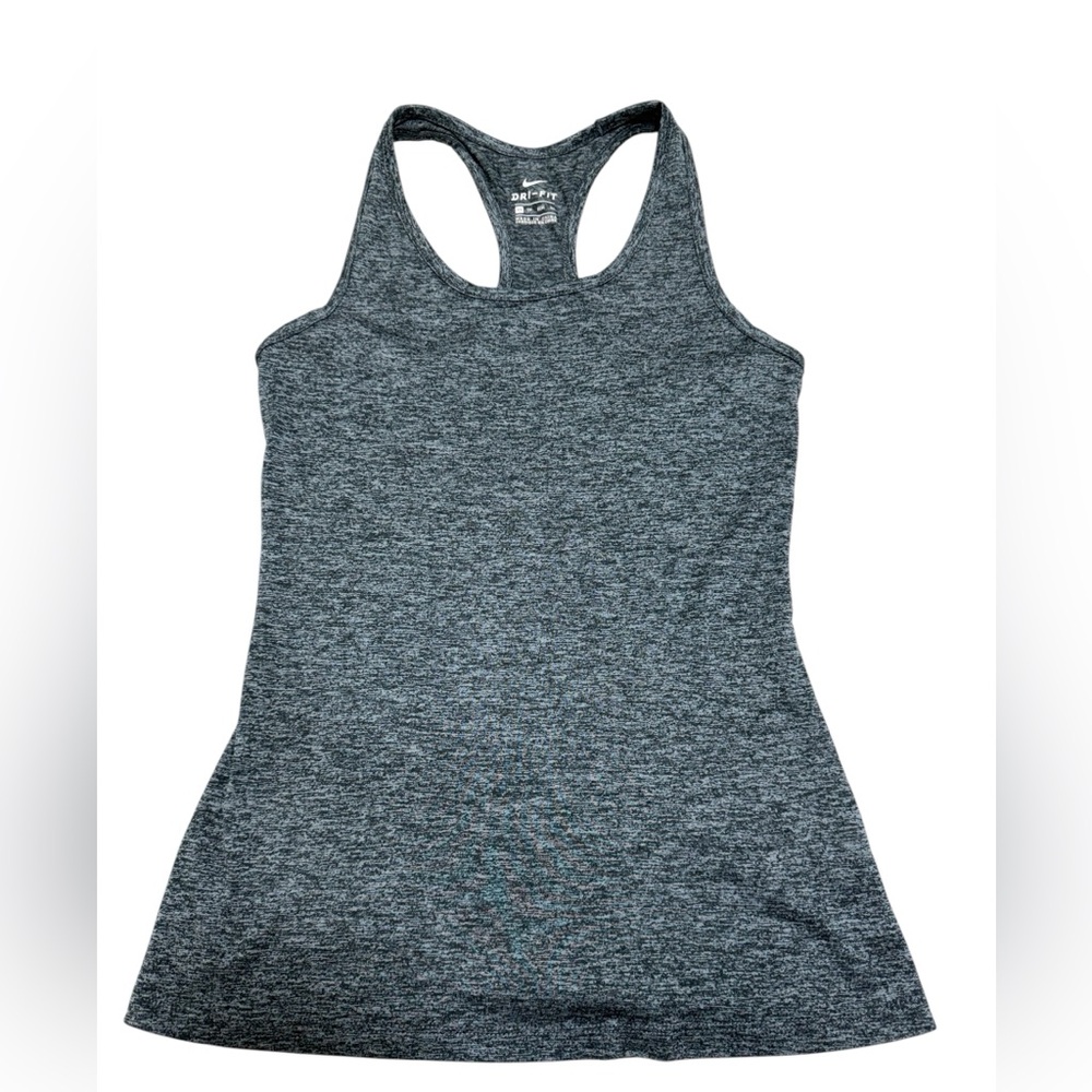Nike Women's Dri-Fit Racer Back Tank Top Gray XSmall Activewear Sleeveless Logo